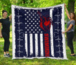 Swimming American Flag, Female Athlete Quilt Blanket Great Customized Blanket Gifts For Birthday Christmas Thanksgiving