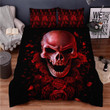 Red Roses Sugar Skull Duvet Cover Bedding Set