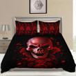 Red Roses Sugar Skull Duvet Cover Bedding Set