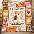 Hamster I Love My Hammy Quilt Blanket Great Customized Blanket Gifts For Birthday Christmas Thanksgiving