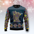 Minnesota Blue Mandala Ugly Christmas Sweater, Minnesota Blue Mandala 3D All Over Printed Sweater