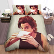 Music, Louis Tomlinson, Drinking Coffee Bed Sheets Spread Duvet Cover Bedding Sets