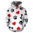 I Love Dogs 3D All Over Print Hoodie