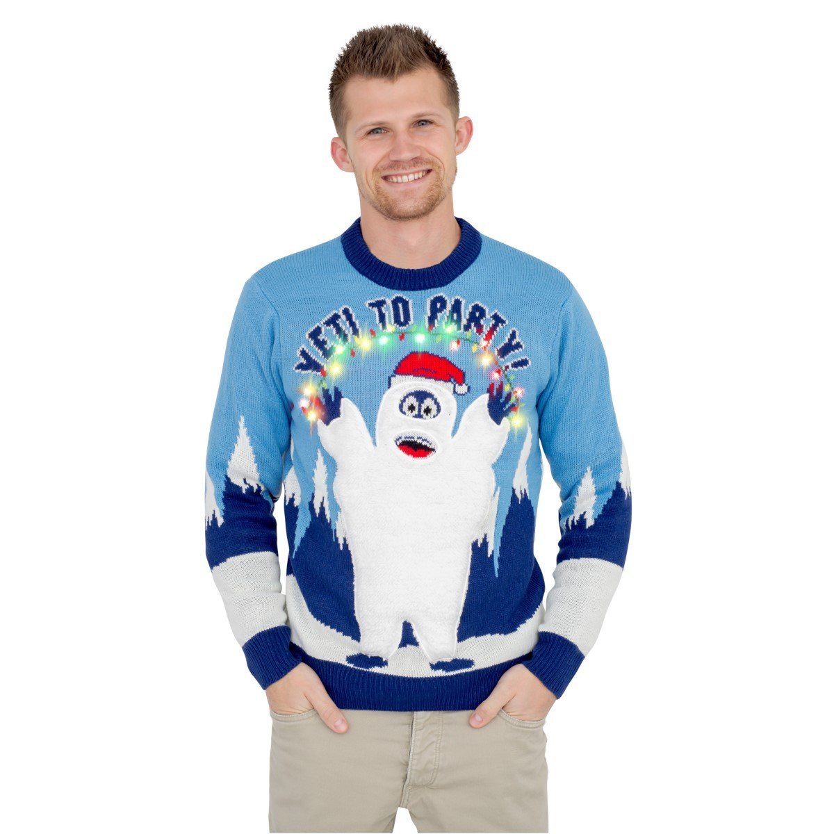 Yeti To Party Light Up For Unisex Ugly Christmas Sweater, All Over Print Sweatshirt