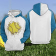 Softball Water Color Blue White 3D All Over Print Hoodie, Zip-up Hoodie