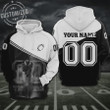 Personalized Football Smoke Custom Name and Number 3D All Over Print Hoodie, Zip-up Hoodie