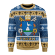 Blue Brown Christmas Pius Xll Coat Of Arms Gearhomies For Unisex Ugly Christmas Sweater, All Over Print Sweatshirt