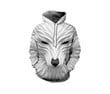 Creative Galaxy White Wolf 3D All Over Print Hoodie, Zip-up Hoodie