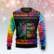 Hippie Tie Dye Color Ugly Christmas Sweater, Hippie Tie Dye Color 3D All Over Printed Sweater