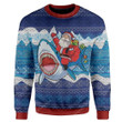 Shark And Santa Ugly Christmas Sweater, All Over Print Sweatshirt