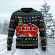 Rottweiler Friends On Red Sofa Christmas Ugly Sweater
