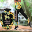 Pit Bull Mama Sunflower 3D Hoodie Legging Set Combo