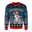Jesus Riding Bicycle Christmas Ugly Christmas Sweater, All Over Print Sweatshirt