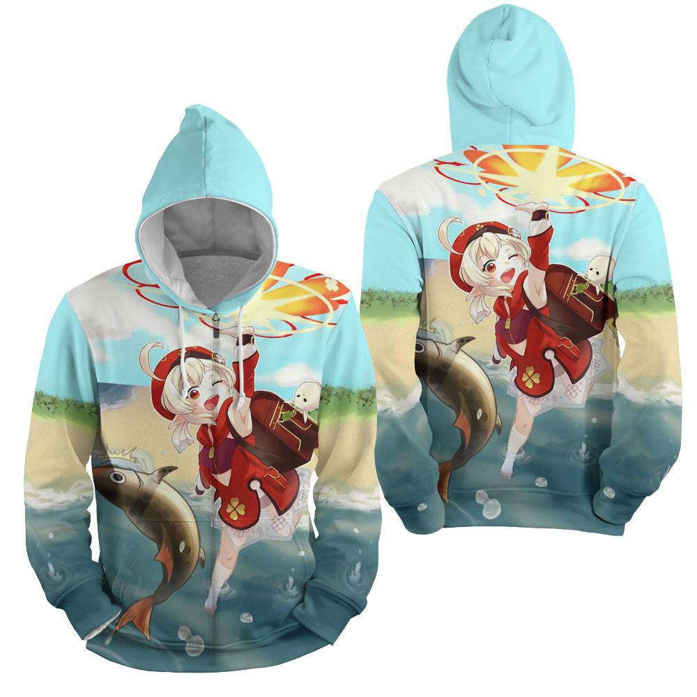 Genshin Impact - Klee Goes Fishing 3d Full Over Print Hoodie Zip Hoodie Sweater Tshirt
