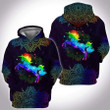 Colorful Unicorn Mandala Rainbow 3D All Print Hoodie, Zip- Up Hoodie