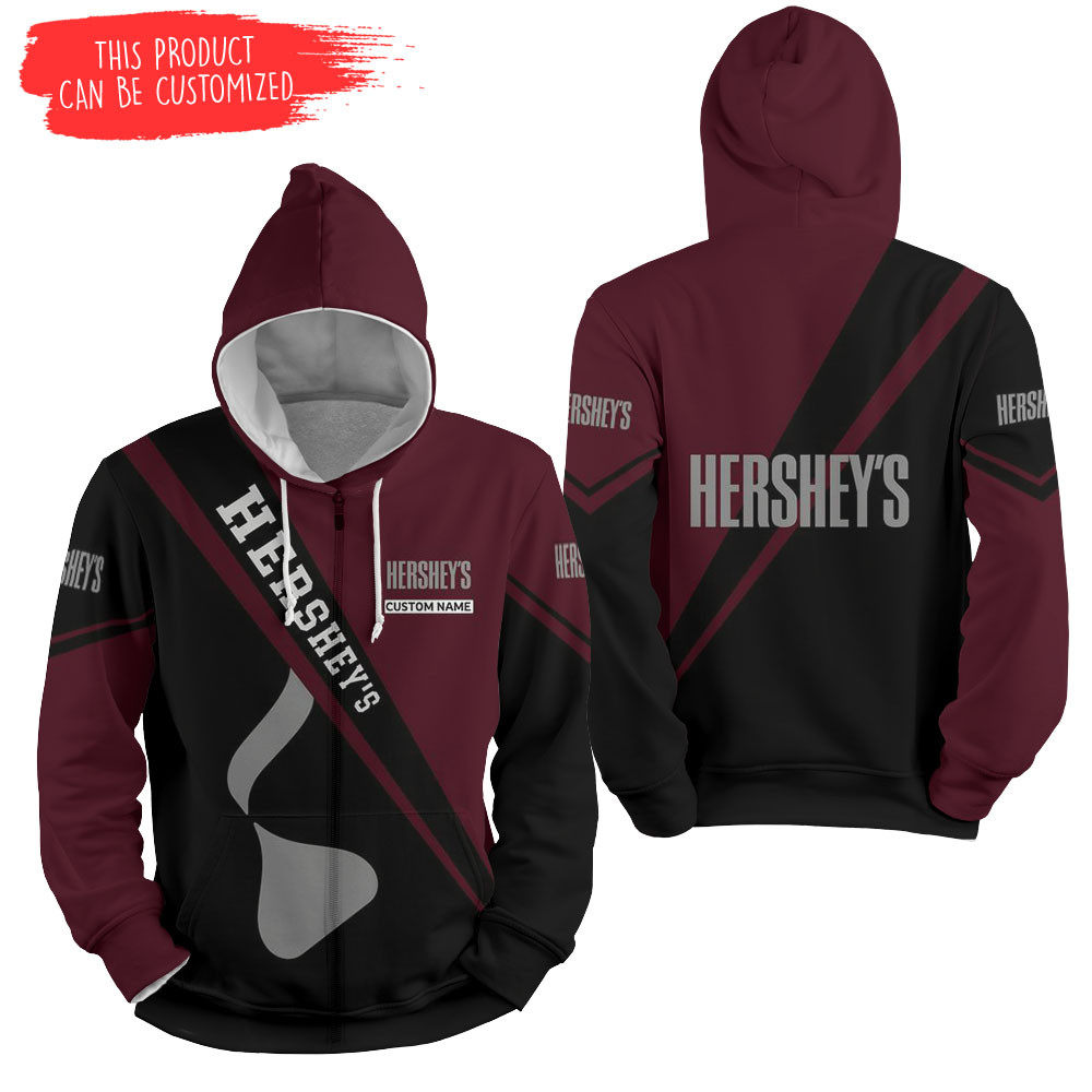 Personalized Hershey's Flat Vector 3d Full Over Print Hoodie Zip Hoodie Sweater Tshirt