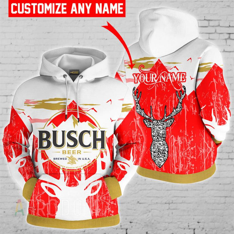 Personalized Busch Light Deer Red 3D All Over Print Hoodie, Zip Up Hoodie