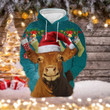 Unisex Novelty Hoodies Christmas Cow 3D Pullover Sweatshirt, Christmas Cow 3D Hoodies Gifts For Men, Women,Christmas