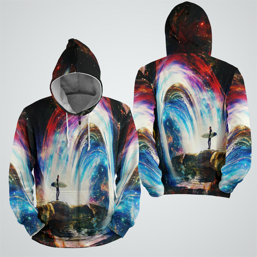 The Galaxy Portal Illustration For The Surfer 3d Full Over Print Hoodie Zip Hoodie Sweater Tshirt