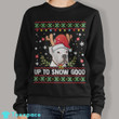 White Boxer Dog Reindeer Ugly Sweater Christmas