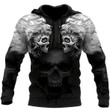 Wolf Skulls Art 3D All Over Print Hoodie, Zip-up Hoodie