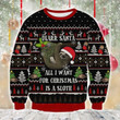 Sloth All I Want Ugly Christmas Sweater