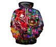 Colorful Tiger Skull 3d All Over Print Hoodie, Zip-Up Hoodie