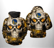 Golden State Warriors NBA Skull 3D All Over Print Hoodie, Zip-up Hoodie