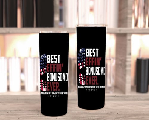 Personalized Gifts For Men Best Effing Bonus Dad Ever Tumbler To Bonus Dad Gifts Birthday Happy Father's Day Gifts For Stepdad Stepped Up Dad Gifts For Him Tumbler Cup Skinny Tumbler Wine Tumbler