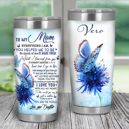 Personalized To My Mom From Daughter Butterflies Stainless Steel Tumbler 20oz