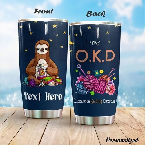 Personalized ting Sloth I Have OKD Steel Tumbler Perfect Gifts For Sloth Lover Tumbler Cups For Coffee/Tea, Great Customized Gifts For Birthday Christmas Thanksgiving