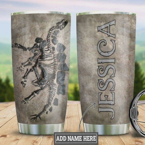 Personalized Dinosaur Stegosaurus Fossil Tumbler Cup Stainless Steel Insulated Tumbler 20 Oz Best Gifts For Dinosaur Lovers Great Gifts For Birthday Christmas Thanksgiving Travel/ Camping Tumbler