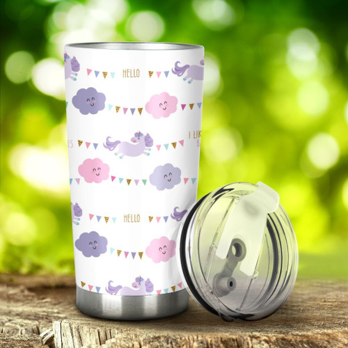 Unicorn And Clouds Stainless Steel Tumbler, Tumbler Cups For Coffee/Tea, Great Customized Gifts For Birthday Christmas Thanksgiving