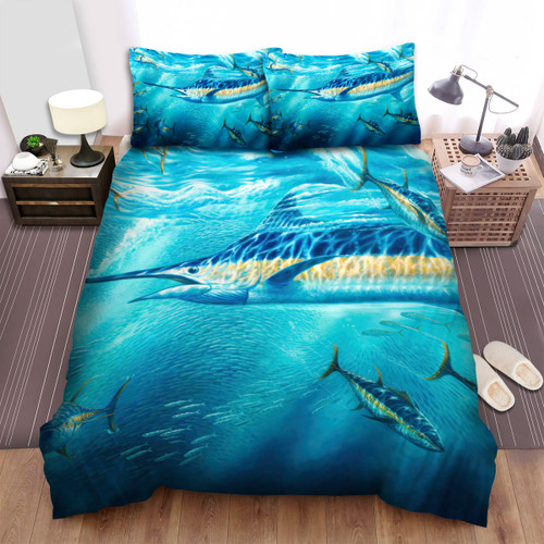 The Wild Animal - The Sailfish Hunting Art Bed Sheets Spread Duvet Cover Bedding Sets