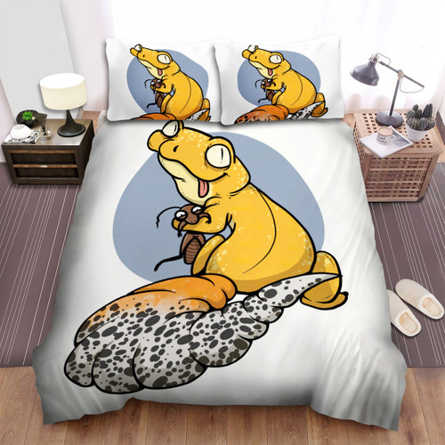 The Wild Animal - The Leopard Gecko And His Meal Bed Sheets Spread Duvet Cover Bedding Sets