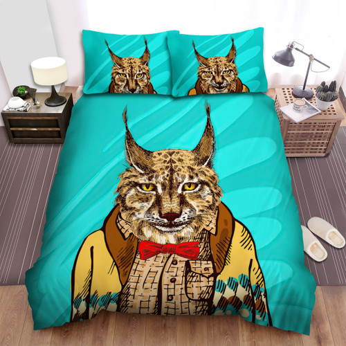 The Wildlife - The Lynx In The Jacket Bed Sheets Spread Duvet Cover Bedding Sets