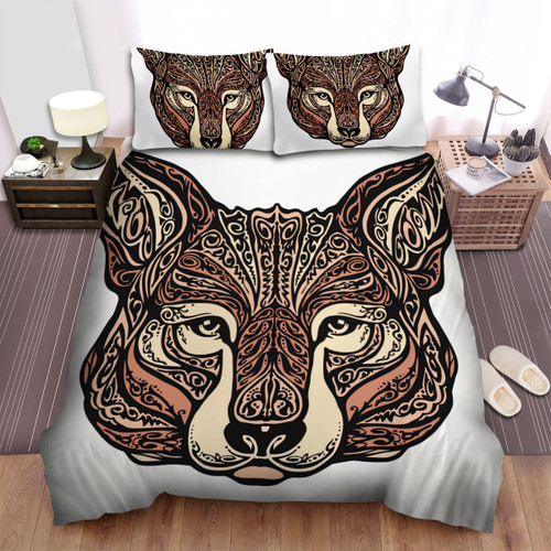 The Wildlife - The Coyote Face Pattern Art Bed Sheets Spread Duvet Cover Bedding Sets