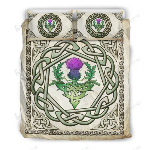 Thistle Scottish Celtic Patterns Bed Sheets Duvet Cover Bedding Set Great Gifts For Birthday Christmas Thanksgiving