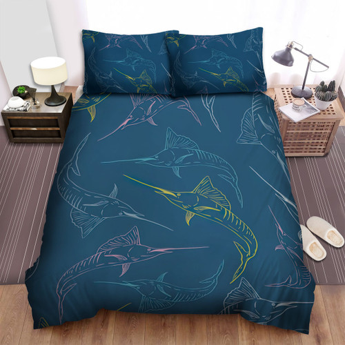 The Wild Animal - The Sailfish Seamless Vector Art Bed Sheets Spread Duvet Cover Bedding Sets
