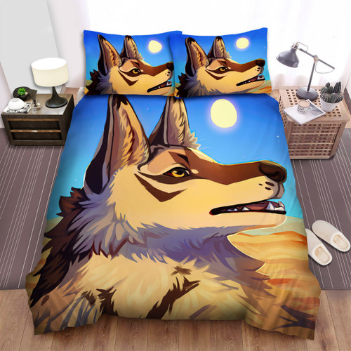 The Wild Animal - The Coyote In The Desert Bed Sheets Spread Duvet Cover Bedding Sets
