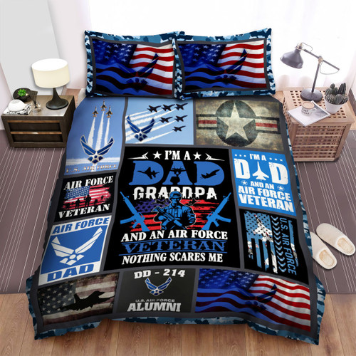 Air Force Veteran I'm A Dad Grandpa Bed Sheets Spread Duvet Cover Bedding Sets