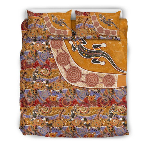 Australia Pattern Style , Gecko Art Bed Sheets Spread Duvet Cover Bedding Sets