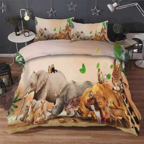 Elephant With Friends  Bed Sheets Spread  Duvet Cover Bedding Sets