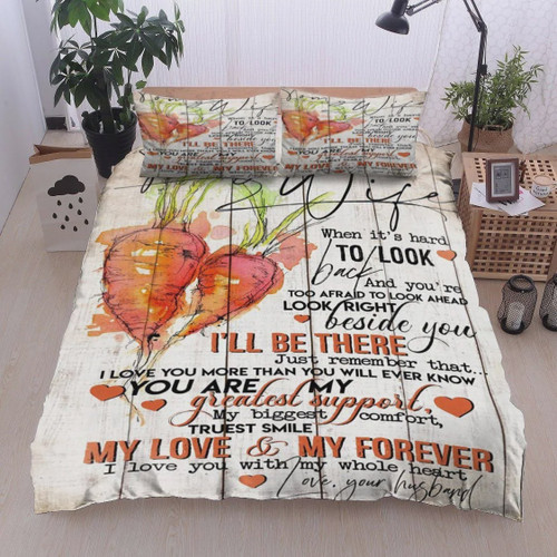 Personalized Carrot To My Wife From Husband When It's Too Hard To Look Back  Bed Sheets Spread  Duvet Cover Bedding Sets