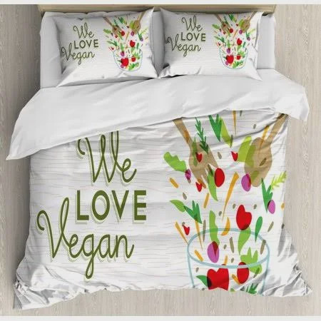 We Love Vegan  Bed Sheets Spread  Duvet Cover Bedding Sets