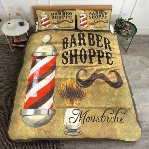 Barber Shoppe Mustache  Bed Sheets Spread  Duvet Cover Bedding Sets