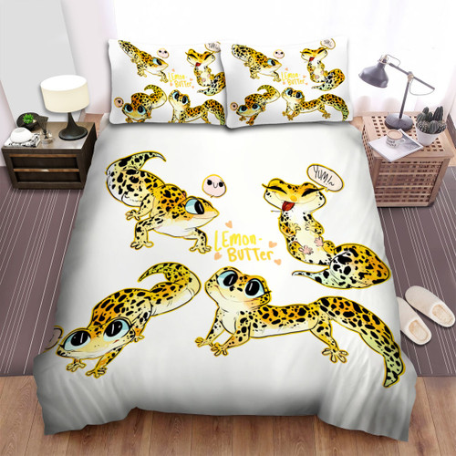 The Wild Animal - The Leopard Gecko Cartoon Bed Sheets Spread Duvet Cover Bedding Sets