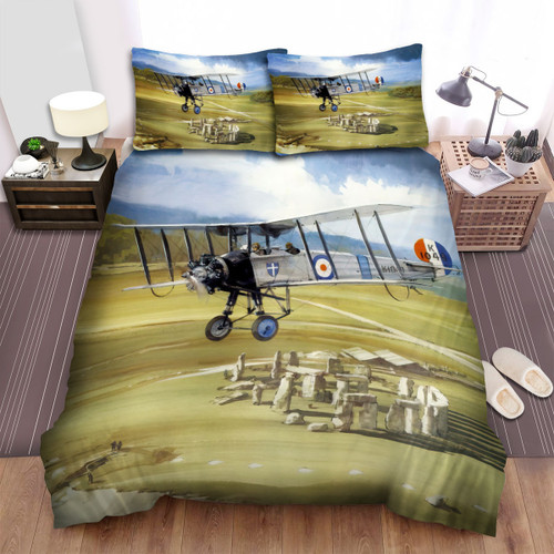 Military Weapon In Ww1 Of Rfc - Biplane Trainer Aircraft Bed Sheets Spread Duvet Cover Bedding Sets