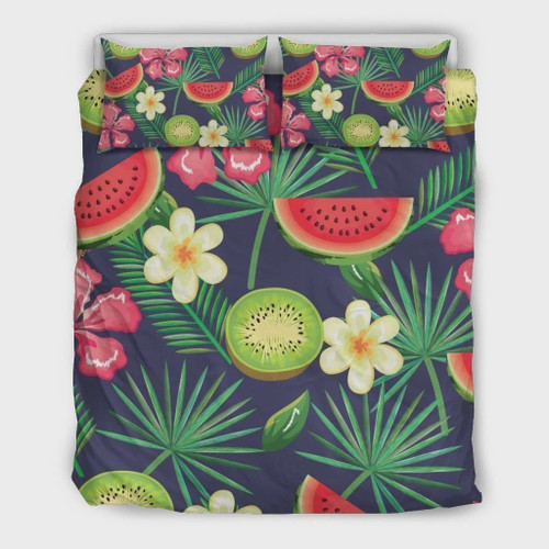 Tropical Watermelon Kiwi  Bed Sheets Spread  Duvet Cover Bedding Sets