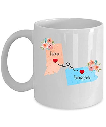 Indiana Pennsylvania Coffee Mug, Long Distance Gift Ceramic Coffee Mug